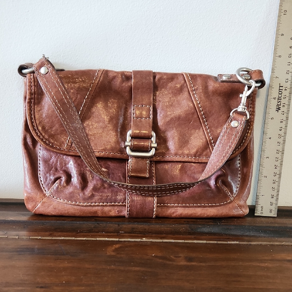 Fossil Brown Leather Shoulder Bag
